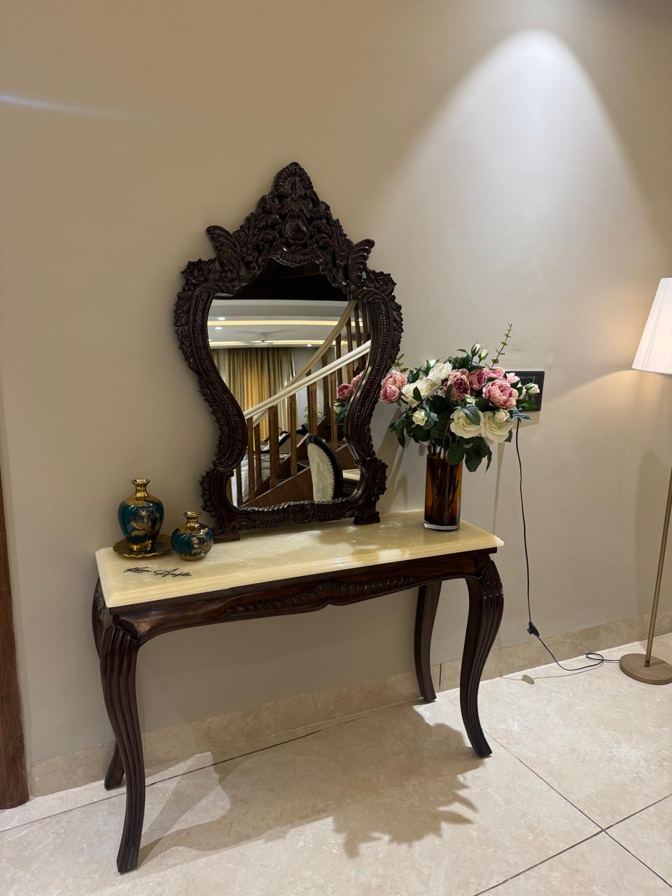 The Karan Aujla Signature Marble Console & Mirror Set