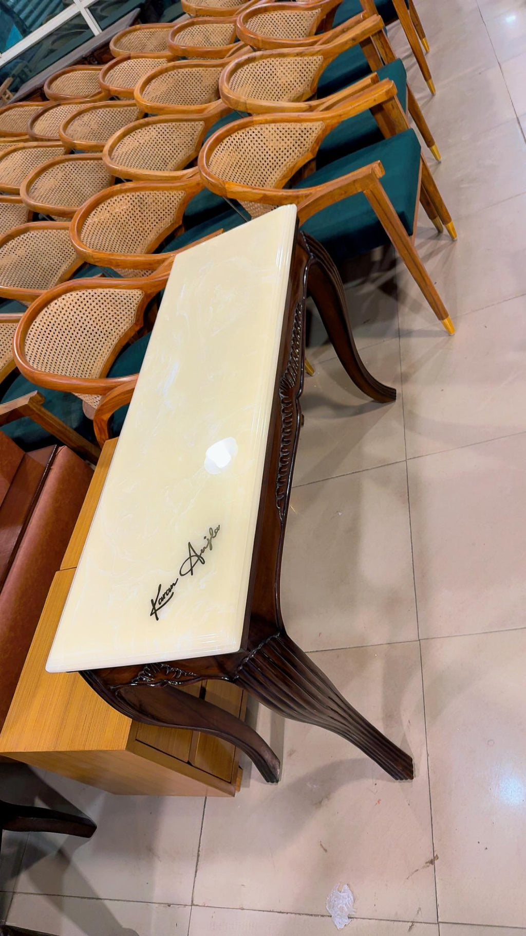 Bespoke Personalized Signature Marble Table Top