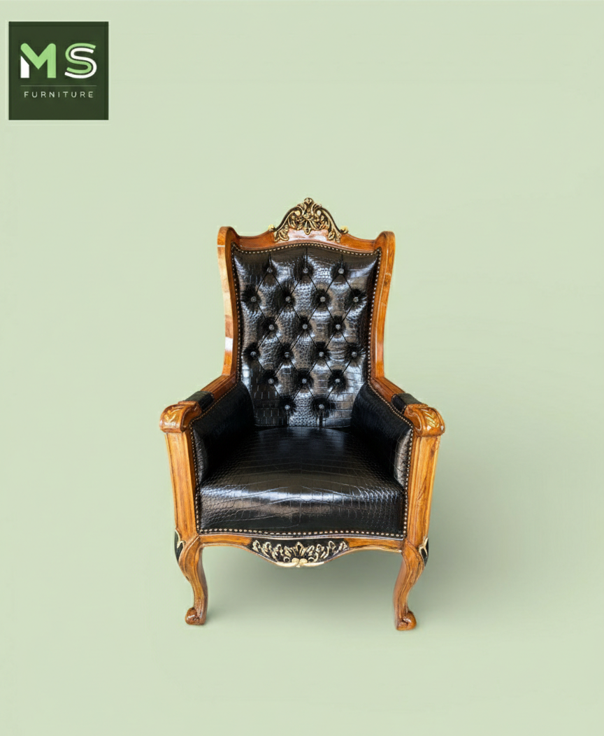 Luxury Carved Teak Executive Boss Chair
