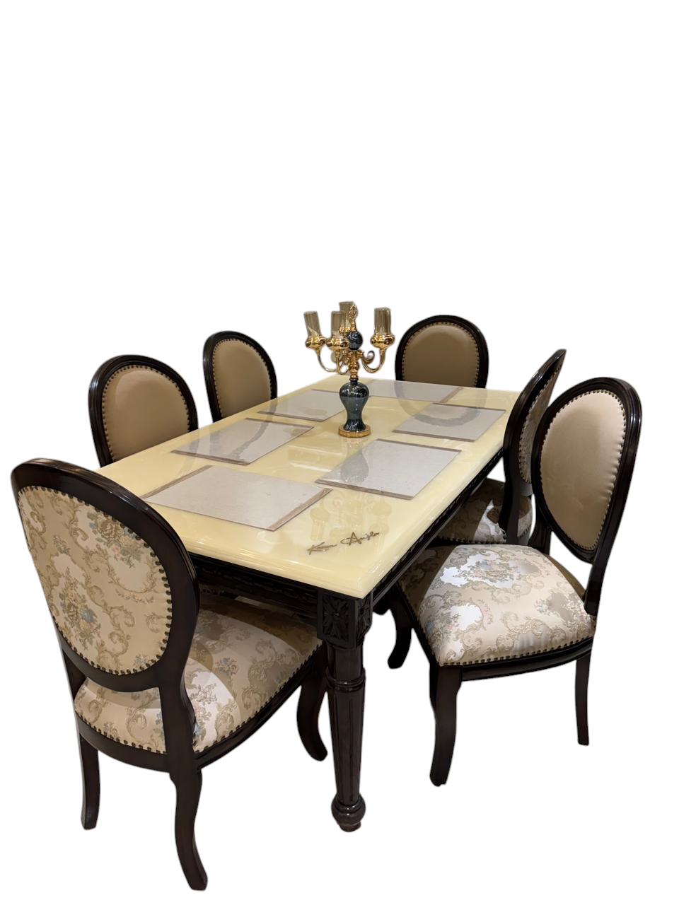 The Karan Aujla Signature Marble Top Dining Set