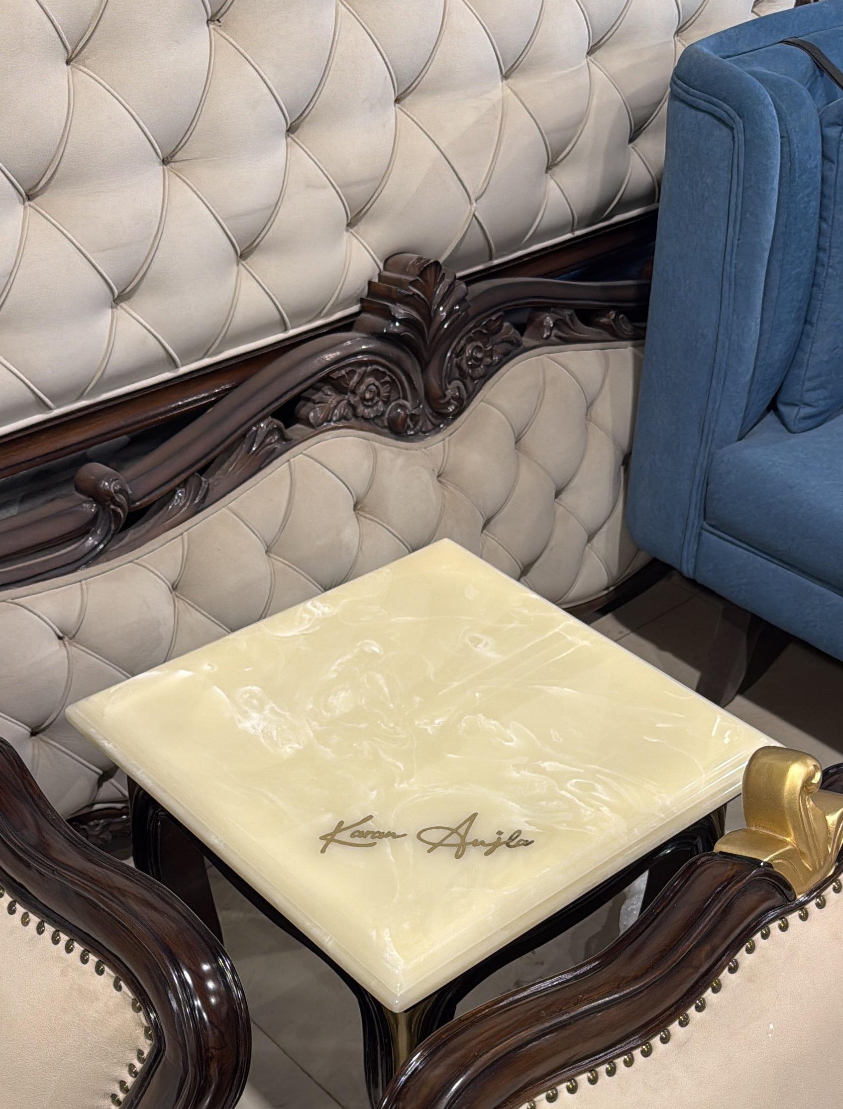 Bespoke Personalized Signature Marble Table Top